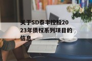 关于SD泰丰控股2023年债权系列项目的信息