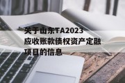 关于山东TA2023应收账款债权资产定融项目的信息