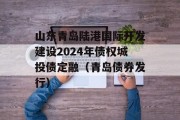 山东青岛陆港国际开发建设2024年债权城投债定融（青岛债券发行）