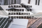 山东晟润水务集团2023年债权项目（山东晟润水务集团2023年债权项目融资违约了吗?）