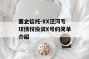 国企信托-XX泾河专项债权投资X号的简单介绍