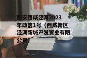 西安西咸泾河2023年政信1号（西咸新区泾河新城产发置业有限公司）