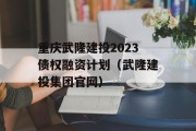 重庆武隆建投2023债权融资计划（武隆建投集团官网）