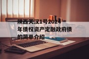 陕西天汉1号2024年债权资产定融政府债的简单介绍