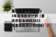 重庆市彭水城投2023年直接融资计划（重庆市彭水城投2023年直接融资计划招标）