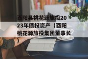 酉阳县桃花源旅投2023年债权资产（酉阳桃花源旅投集团董事长）