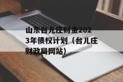 山东台儿庄财金2023年债权计划（台儿庄财政局网站）
