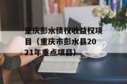 重庆彭水债权收益权项目（重庆市彭水县2021年重点项目）