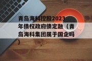 青岛海科控股2023年债权政府债定融（青岛海科集团属于国企吗）