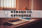 关于央企信托-556号阜宁政信的信息