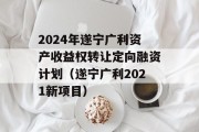 2024年遂宁广利资产收益权转让定向融资计划（遂宁广利2021新项目）