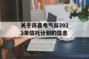 关于许昌电气谷2023年信托计划的信息