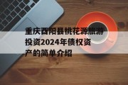 重庆酉阳县桃花源旅游投资2024年债权资产的简单介绍