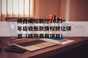 陕西咸阳新控2023年应收账款债权转让项目（咸阳最新项目）