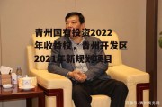 青州国有投资2022年收益权，青州开发区2021年新规划项目
