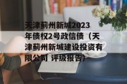 天津蓟州新城2023年债权2号政信债（天津蓟州新城建设投资有限公司 评级报告）