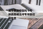 关于陕国投信托-6号陕西西咸泾河专项债权的信息