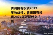 青州国有投资2022年收益权，青州国有投资2022年收益权交易