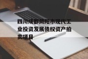 四川成都简阳市现代工业投资发展债权资产拍卖项目