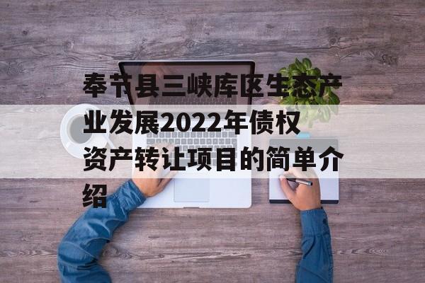 奉节县三峡库区生态产业发展2022年债权资产转让项目的简单介绍