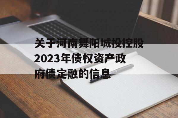 关于河南舞阳城投控股2023年债权资产政府债定融的信息