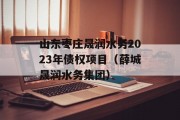 山东枣庄晟润水务2023年债权项目（薛城晟润水务集团）