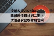 汝阳农投2024年应收账款债权计划二期（汝阳县农业农村局官网）