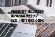 四川资阳市雁江建投水务2024年债权资产拍卖（雁江建设投资公司）