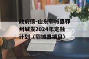 政府债-山东郓城县郓州城发2024年定融计划（郓城县项目）