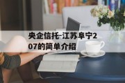 央企信托-江苏阜宁207的简单介绍
