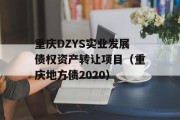重庆DZYS实业发展债权资产转让项目（重庆地方债2020）