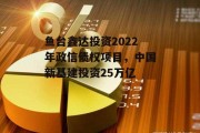 鱼台鑫达投资2022年政信债权项目，中国新基建投资25万亿