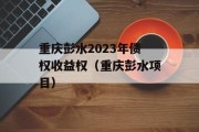 重庆彭水2023年债权收益权（重庆彭水项目）