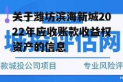 关于潍坊滨海新城2022年应收账款收益权资产的信息