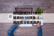 简阳融城2023债权拍卖09-16项目（简阳司法拍卖房产）