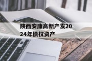 陕西安康高新产发2024年债权资产