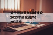关于天津蓟州新城建设2023年债权资产02的信息