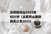 日照新岚山2024债权计划（日照岚山最新拍卖公告2021）