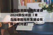 青岛陆港国际开发建设2024债权项目（青岛陆港国际开发建设有限公司待遇）