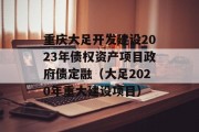 重庆大足开发建设2023年债权资产项目政府债定融（大足2020年重大建设项目）