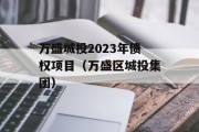 万盛城投2023年债权项目（万盛区城投集团）