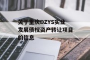 关于重庆DZYS实业发展债权资产转让项目的信息