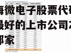 上海微电子股票代码，上海微电子股票代码中国最好的上市公司芯片是那家